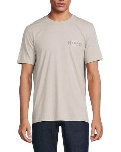 HUGO Domayhot Hot Logo Logo T-Shirt - Grey