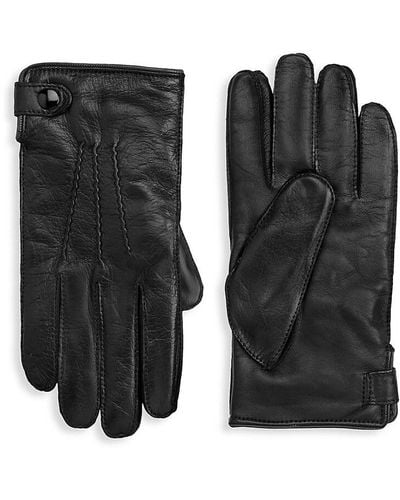 Saks Fifth Avenue Collection Leather Touch Tech Gloves - Black
