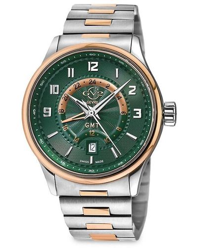 Gv2 Giromondo 42Mm Stainless Steel Bracelet Watch - Green