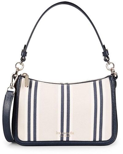 Kate Spade Small Stripe Printed Voyage Leather Top Handle Bag In Blazer  Blue