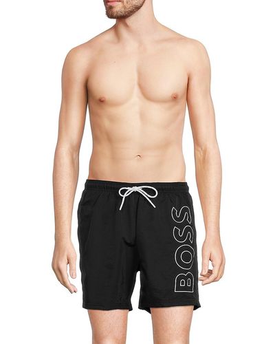 BOSS Octopus Logo Swim Shorts - Black