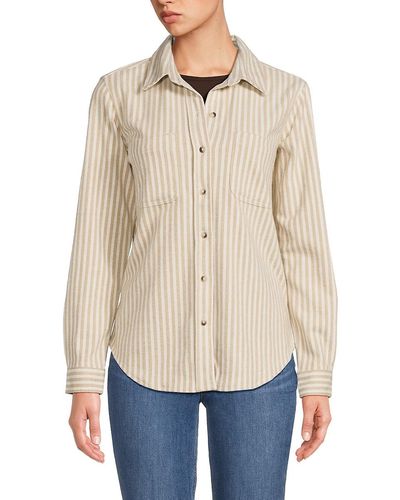Beach Lunch Lounge Sally Relaxed Button Down Shirt - Gray