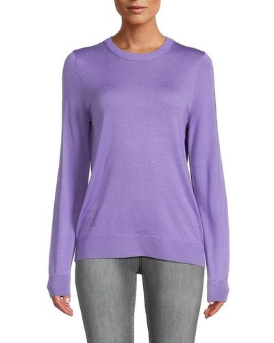 Zadig & Voltaire Miss Love Strass Merino Wool Sweater - Purple