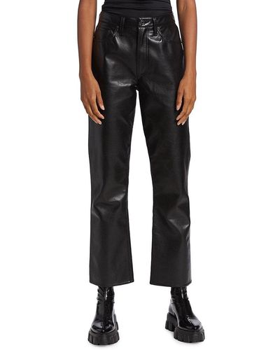 bootcut leather trousers