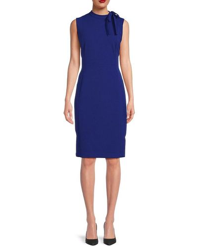 Calvin Klein Bow Sheath Dress - Blue