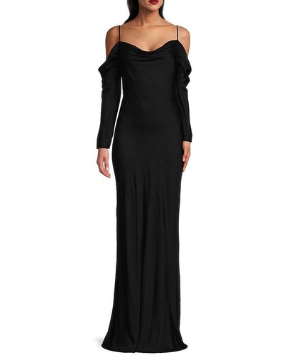 L'Agence Juniper Could Shoulder Maxi Dress - Black