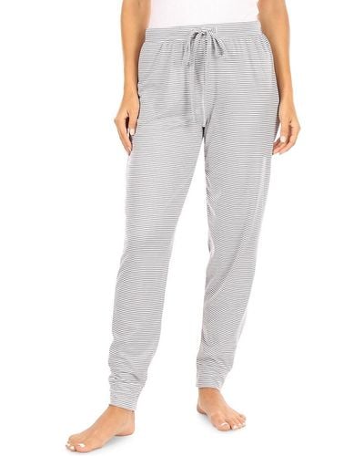 Tahari Striped Pajama Pant Sweatpants - Gray