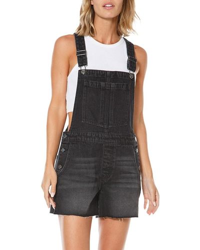 Juicy Couture Cropped Denim Overalls - Blue