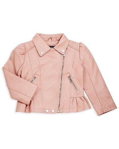 Urban Republic Little Girl's Faux Leather Moto Jacket - Pink