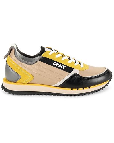 DKNY Colorblock Logo Trainers - Yellow