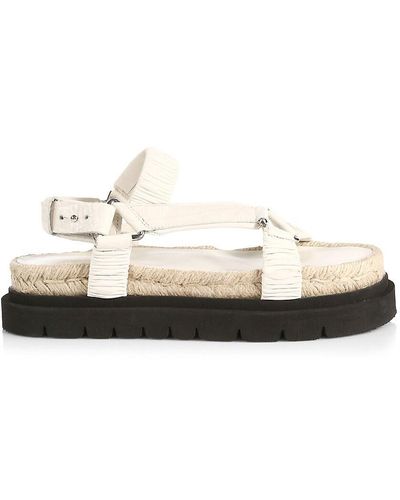 3.1 Phillip Lim Noa Croc-Embossed Leather Platform Sport Sandals - Black