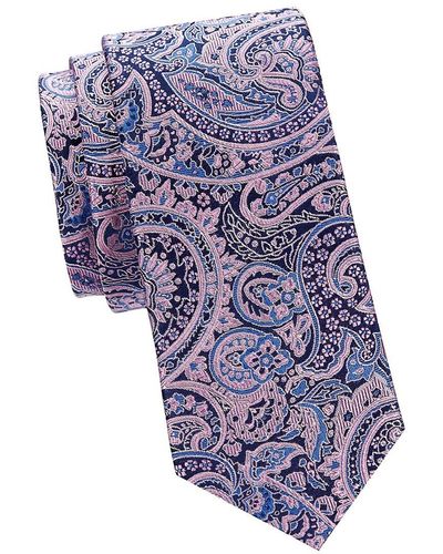 Saks Fifth Avenue Paisley Silk Tie - Blue