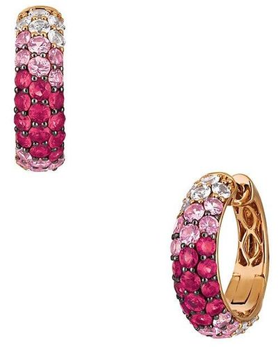 Le Vian 14k Strawberry Gold®, White Sapphire & Strawberry Ombré® Hoop Earrings