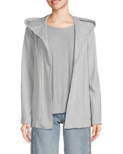 James Perse French Terry Open Front Cardigan - Gray