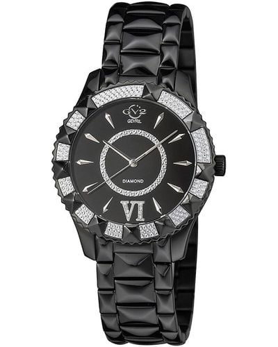 Gv2 Venice Stainless Steel & Diamond Bracelet Watch - Black
