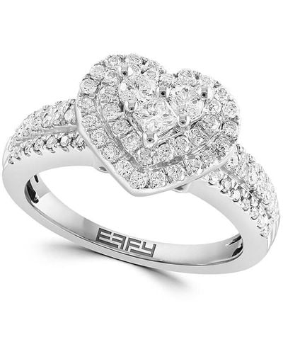 Effy 14K & 1 Tcw Diamond Heart Ring - Grey