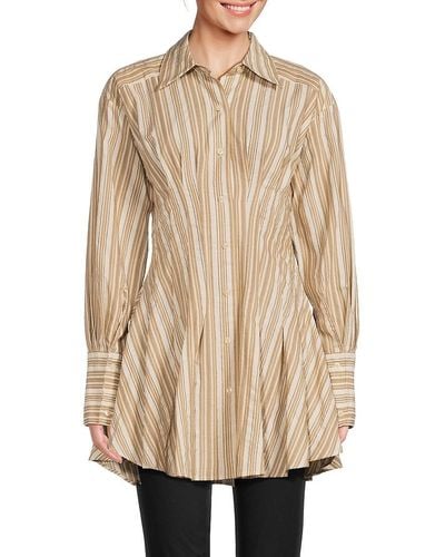 Jonathan Simkhai 'Felicity Striped Mini Shirtdress - Natural