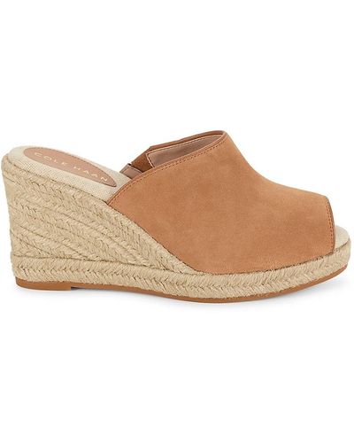 Cole Haan Cloudfeel Southcrest Espadrille Wedge Sandals - Brown