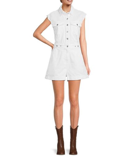 7 For All Mankind Solid Rompers - White