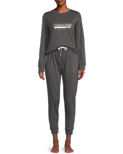 Calvin Klein 2-Piece Logo Sweapant Set - Grey