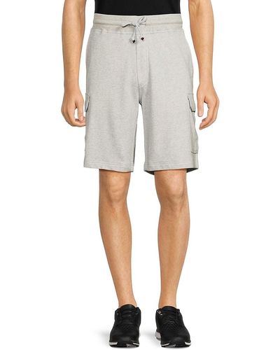 Brunello Cucinelli Heathered Linen Blend Flat Front Shorts - Gray