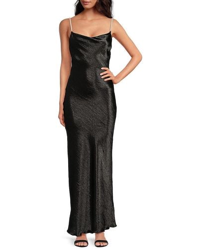 Bebe Faux Pearl Trim Gown - Black