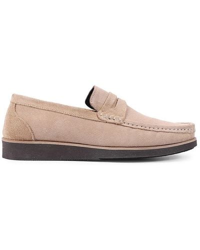 VELLAPAIS Lupin Suede Platform Penny Loafers - Pink