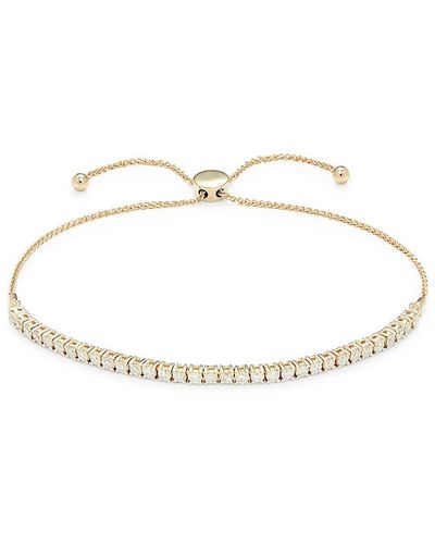 Saks Fifth Avenue 14K & 1 Tcw Diamond Bolo Bracelet - Metallic