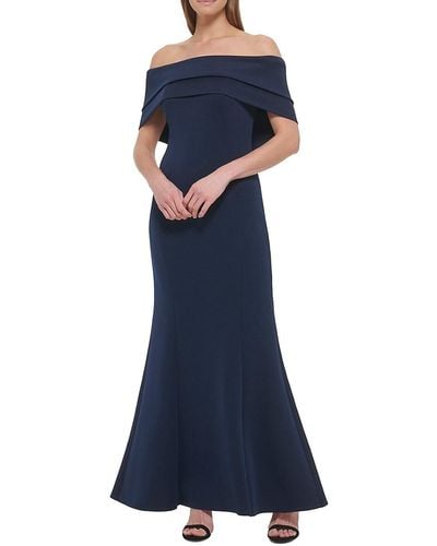 Vince Camuto Off Shoulder Mermaid Gown - Blue