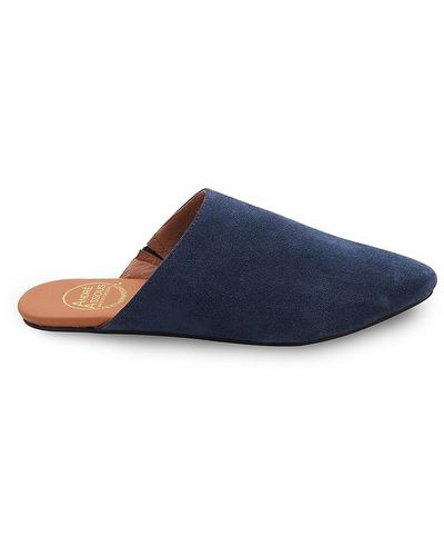 Andre Assous Tiana Point Toe Suede Mules - Blue