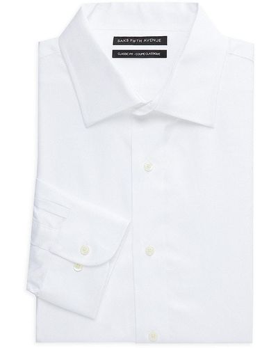 Saks Fifth Avenue Classic Fit Woven Dress Shirt - White