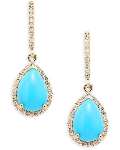Effy 14K, & Diamond Earrings - Blue