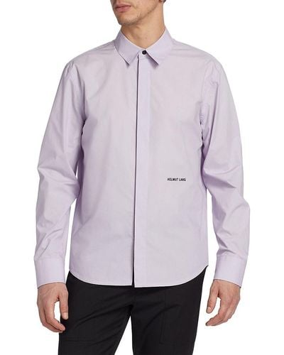Helmut Lang 'Logo Button Down Shirt - Purple