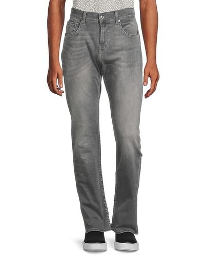 7 For All Mankind High Rise Classic Straight Jeans - Gray