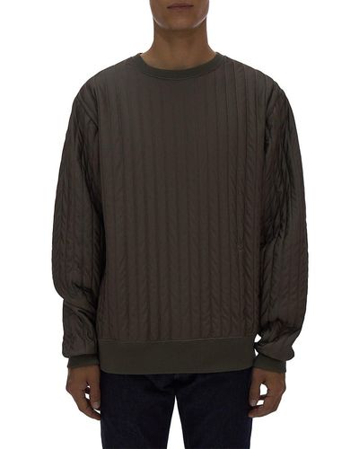 Helmut Lang Quilted Crewneck Pullover - Grey