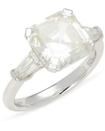 Lafonn Classic Platinum-plated Sterling Silver & Simulated Diamond Ring - White