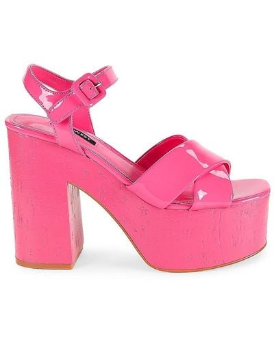 Nine West Rilay Open Toe Platform Sandals - Pink