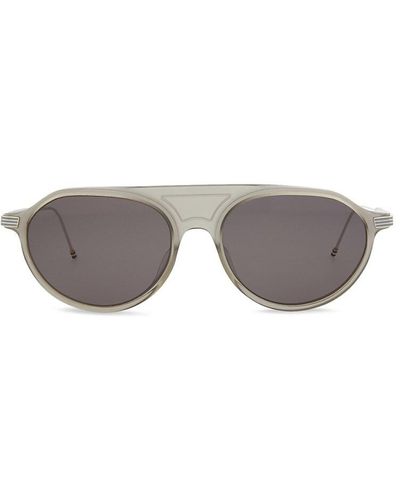 Thom Browne 55mm Round Aviator Sunglasses - Grey