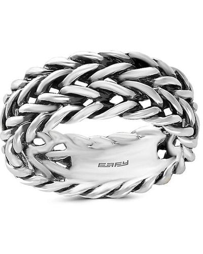 Effy Gento Sterling Silver Braided Ring - White