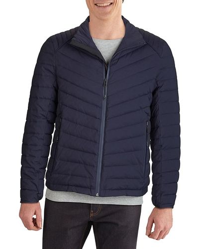 Cole Haan Stretch Quilted Jacket - Blue