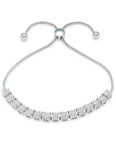 Effy ENY Sterling & 0.09 Tcw Diamond Bolo Bracelet - White