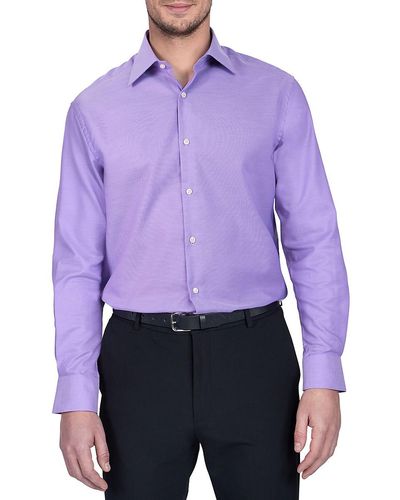 Ike Behar Solid Dress Shirt - Purple