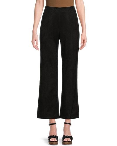 BCBGeneration Faux Suede Flare Trousers - Black