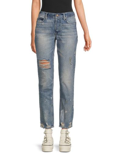 Free People Unknown Legend High Rise Slim Jeans - Blue