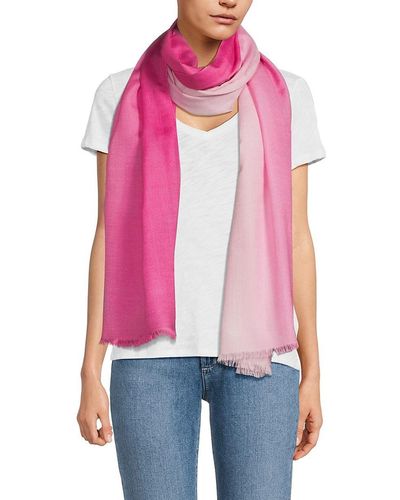 La Fiorentina Ombre Silk & Wool Wrap - Pink
