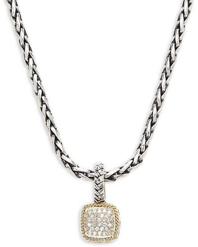 Effy Diamond In 18k Gold And Sterling Silver Necklace - Metallic