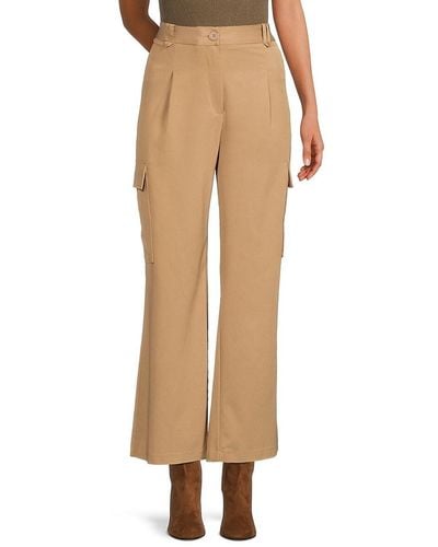 Laundry by Shelli Segal Pleated Cargo Trousers - Natural