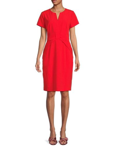 FOCUS BY SHANI Mini Sheath Dress - Red
