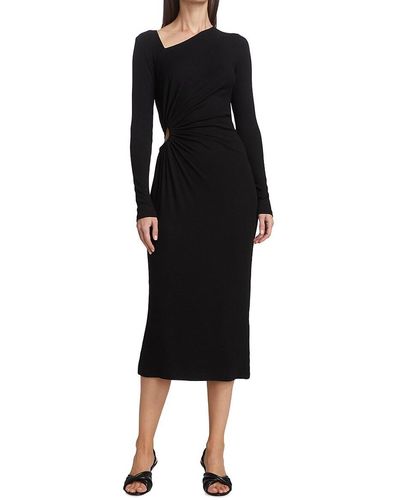 LNA Ami Cut-out Rib-knit Dress - Black
