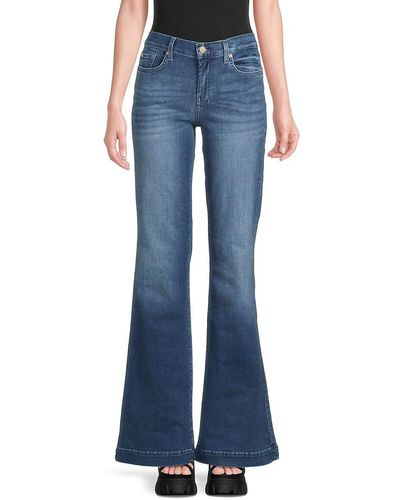 7 For All Mankind Dojo Whiskered Bootcut Jeans - Blue